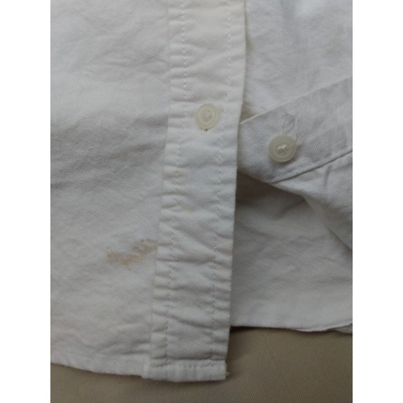 Basic Editions Collared Button Up Girls Large White Short Sleeve Dress Shirt - Picture 10 of 12